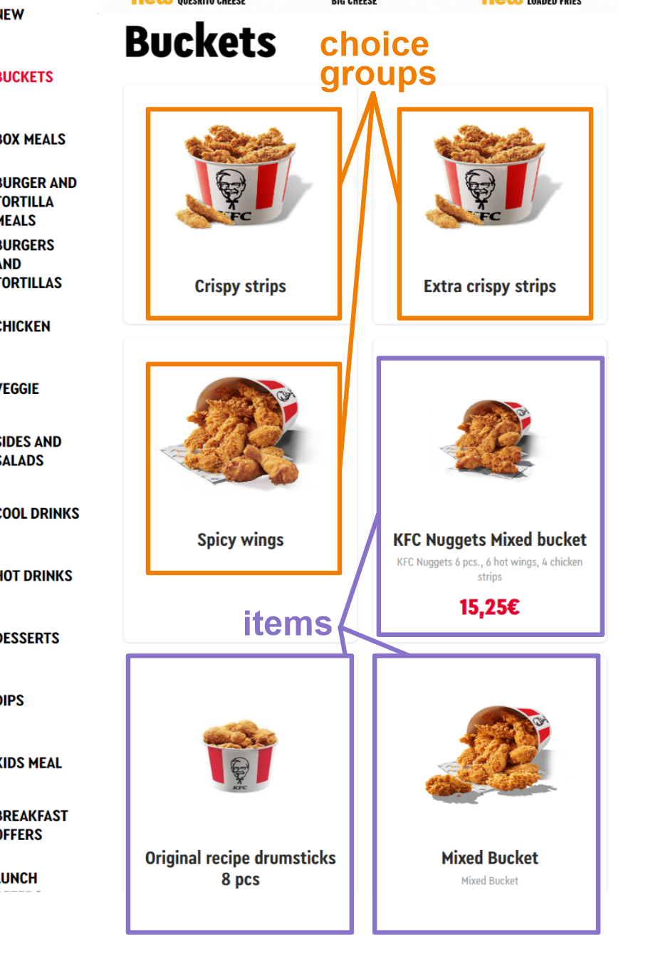 Menu items — How you get it in r_keeper